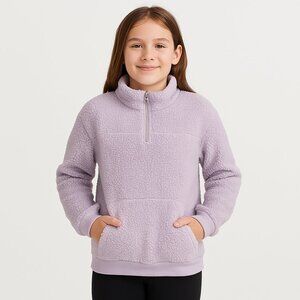 C9 by Champion Girls Fleece Pullover Lavender 1/4 Zip Long Sleeve XL 14/16